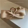 Satin Bow Hairpin Khaki [Metal]]