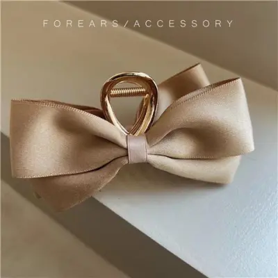 Women Fashion Simple Satin Bow Hair Claws