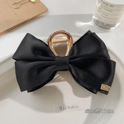 Women Fashion Simple Satin Bow Hair Claws