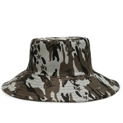 Men's Simple Fashion Camouflage Print Outdoor Mountaineering Sun Protection Bucket Hat