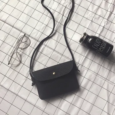 Women Simple Fashion Solid Color Square Flap Mini Crossbody Bag