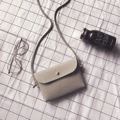 Women Simple Fashion Solid Color Square Flap Mini Crossbody Bag