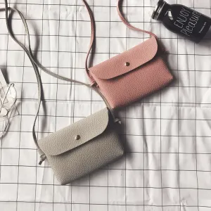 Women Simple Fashion Solid Color Square Flap Mini Crossbody Bag