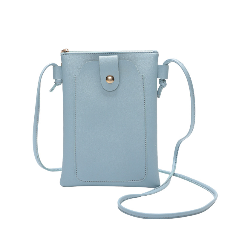 Wholesale Women Fashion Solid Color Button PU Crossbody Bag