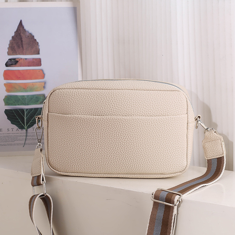 Wholesale Women Fashion Solid Color Square Zipper PU Wide