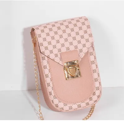 Women's Fashion Printed Clamping Chain Small Square Crossbody Bag