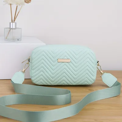 Women Fashion Gradient Embossed Small Square PU Crossbody Bag