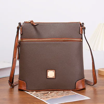 Vintage Litchi Grain PU Women Crossbody Bag