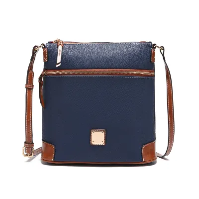 Vintage Litchi Grain PU Women Crossbody Bag