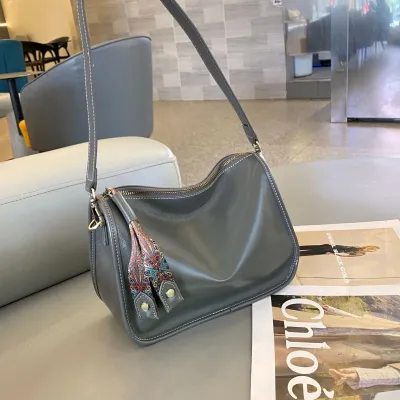 Women Vintage Fashion Waxed Genuine Leather Shoulder Bag