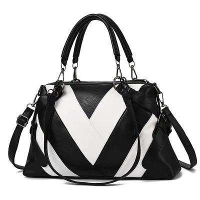 Women Fashionable Large Capacity PU Shoulder Bag Solid Color