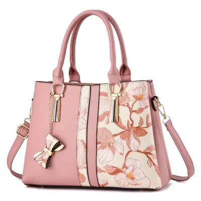 Women Fashion Creative Floral Embroidery Large Capacity PU Handbag