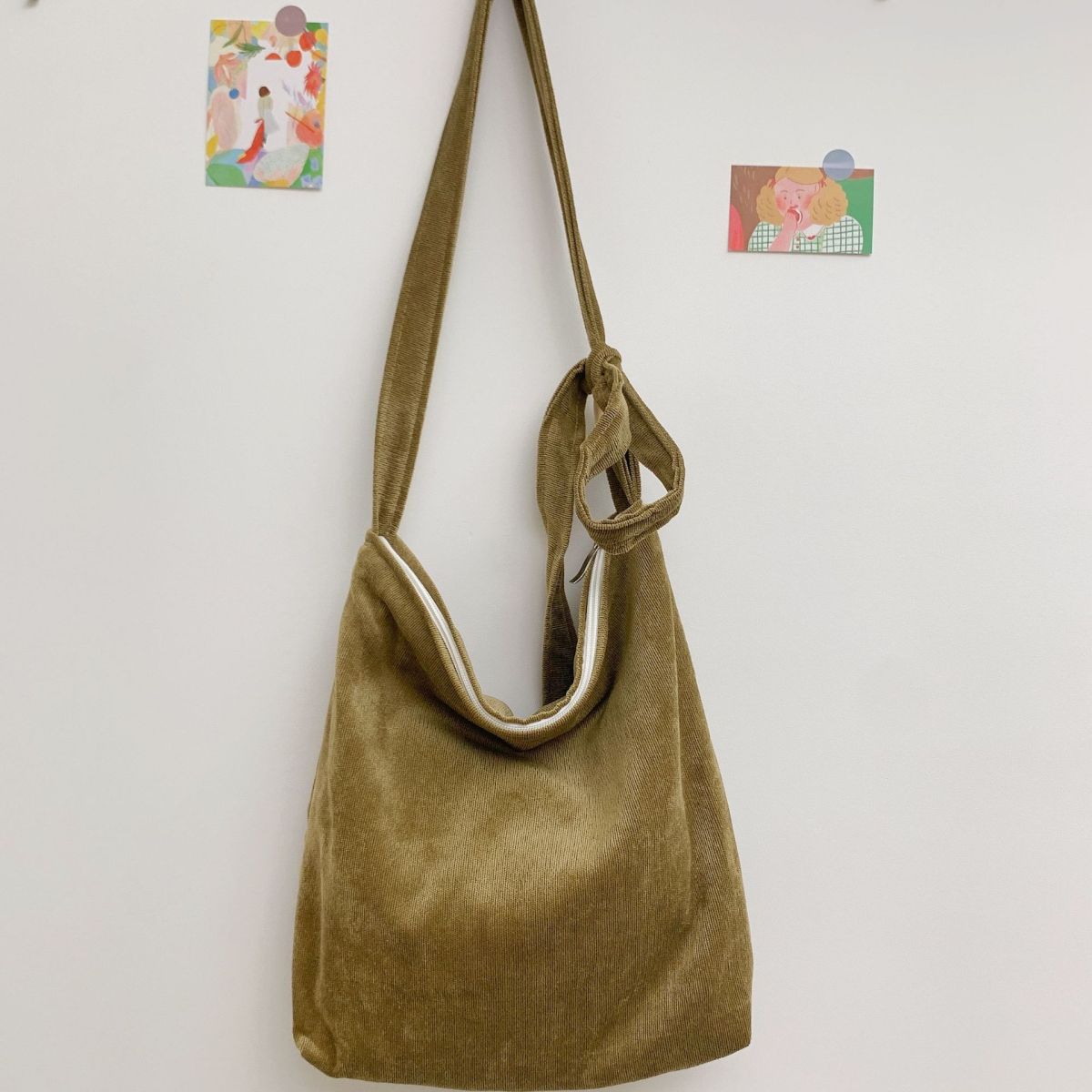 ●Mardi Mercredi●CORDUROY SHOULDER BAG CYLINDER_CAMEL 韓國Mardi Mercredi NEOPRENE SHOULDER BAG CYLINDER