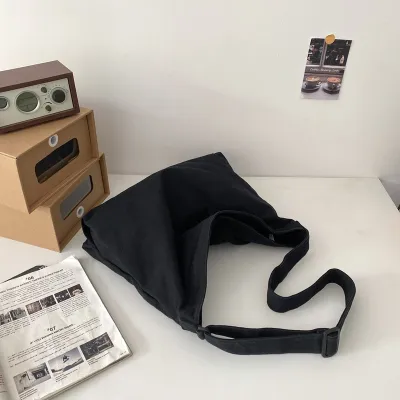 Women Casual Solid Color Canvas Large Capacity Shoulder Bag