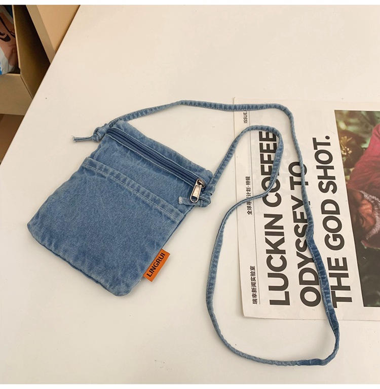 Wholesale Women Fashion Minimalist Mini Denim Crossbody Bag