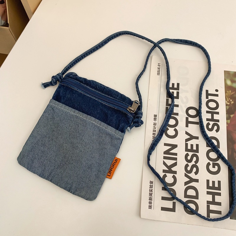 Wholesale Women Fashion Minimalist Mini Denim Crossbody Bag