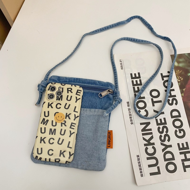 Wholesale Women Fashion Minimalist Mini Denim Crossbody Bag