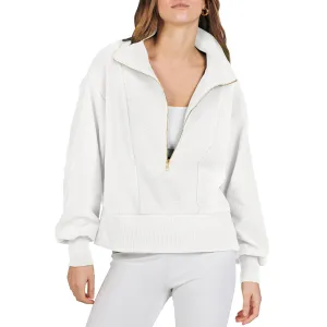 Autumn Winter Women Fashion Half Zipper Long Sleeve Street Hipster Sweatshirt