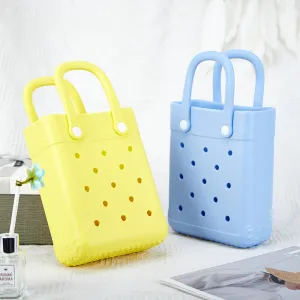 Fashion Solid Color EVA Mini Hole Tote Bag Fresh Sweet