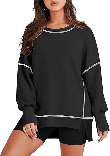 Women Casual Loose Long Sleeve Sweatshirt Street Hipster