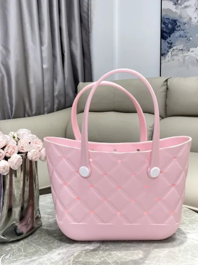 Fashion Large Capacity Solid Color EVA Waterproof Beach Hole Tote Bag