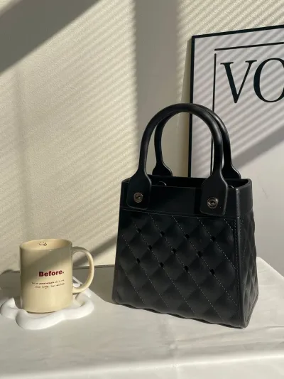 Fashion Solid Color EVA Hole Tote Bag Small Vertical Square