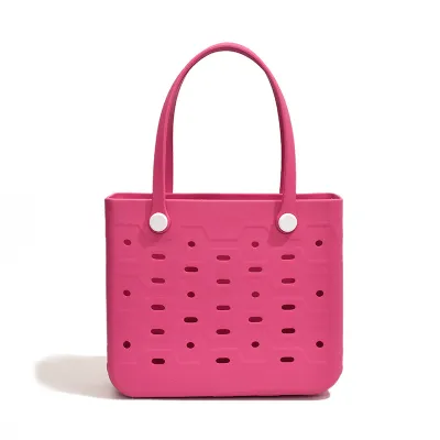 Fashion Solid Color EVA Outdoor Beach Hole Tote Bag