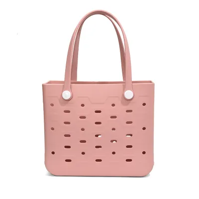Fashion Solid Color EVA Outdoor Beach Hole Tote Bag