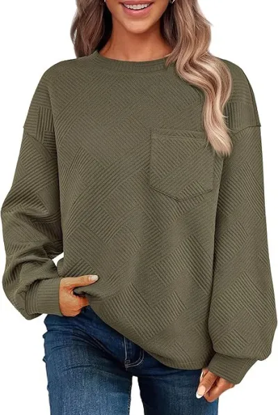 Women Casual Street Hipster Crewneck Long Sleeve Sweatshirt