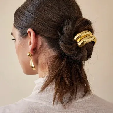 Women Fashion Simple U-Shaped Alloy Ponytail Head Rope