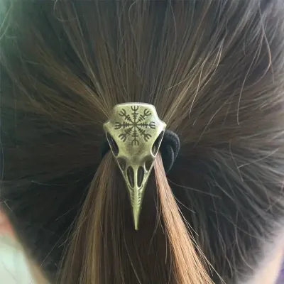 Women Vintage Gothic Crow Skull Head Rope