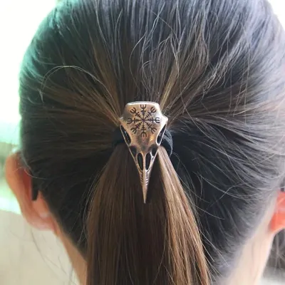 Women Vintage Gothic Crow Skull Head Rope