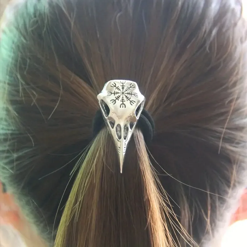 Women Vintage Gothic Crow Skull Head Rope