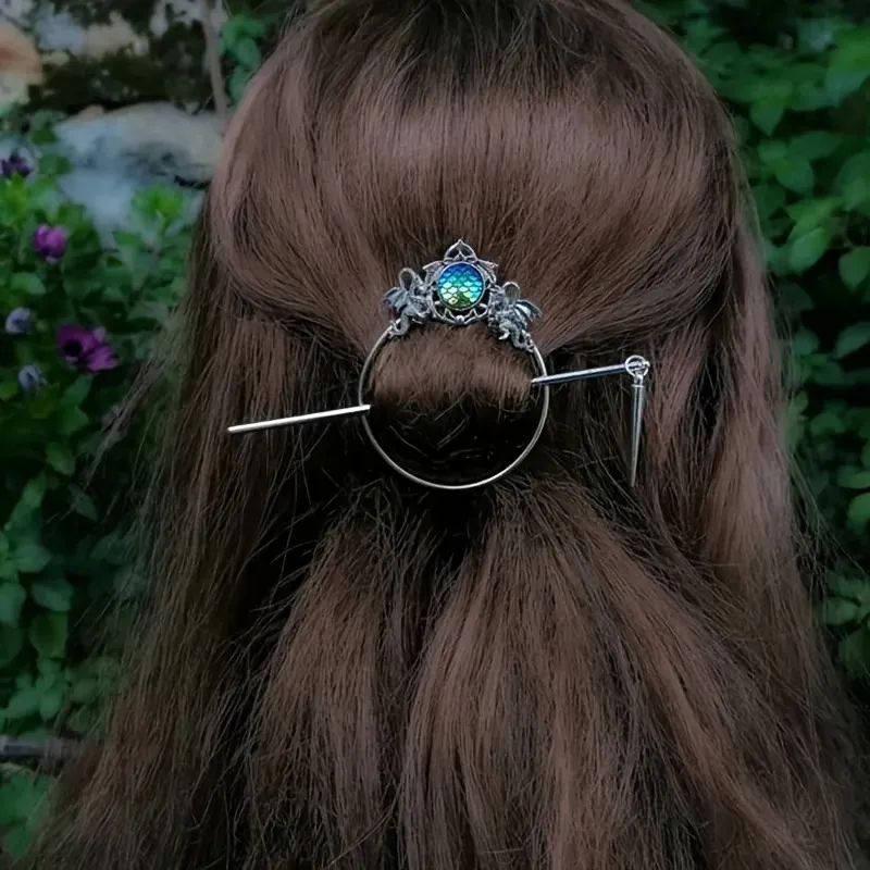 Women Fashion Vintage Gothic Mermaid Hair Stick Accessories