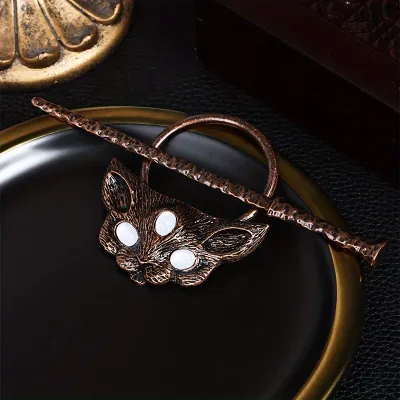Women Vintage Gothic Cat Moonstone Hair Accessories