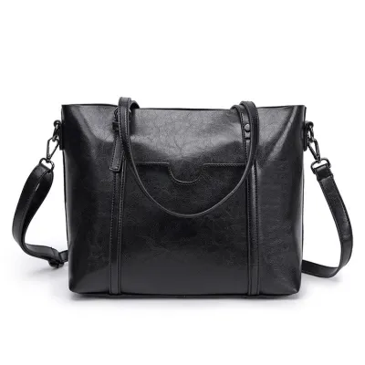 Women Vintage Painted Leather Large Capacity Shoulder Tote Bag