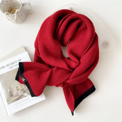Two-Color Women Winter Thickened Fashion Long Knitted Scarf