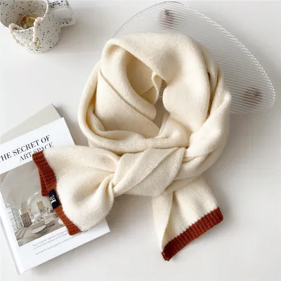 Two-Color Women Winter Thickened Fashion Long Knitted Scarf