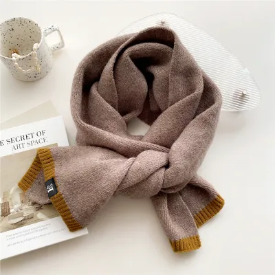 Two-Color Women Winter Thickened Fashion Long Knitted Scarf