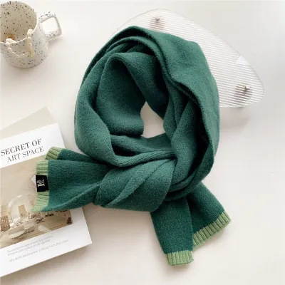 Two-Color Women Winter Thickened Fashion Long Knitted Scarf