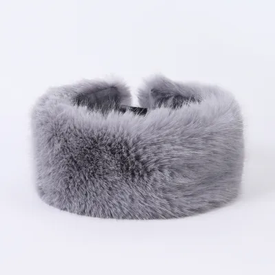 Women's Solid Color Faux Fur Plush Empty Cap Autumn Winter Retro Hat