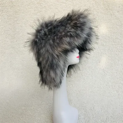 Autumn Winter Women Fashion Solid Color Warm Faux Fur Fluffy Hat