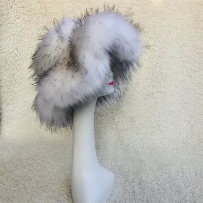 Autumn Winter Women Fashion Solid Color Warm Faux Fur Fluffy Hat