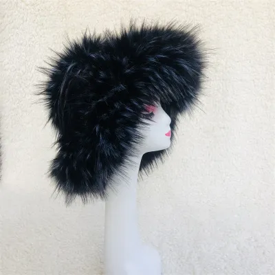 Autumn Winter Women Fashion Solid Color Warm Faux Fur Fluffy Hat
