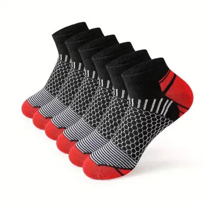Men Simple Breathable Cotton Socks Moisture Wicking Sports Crew Socks