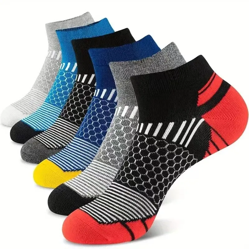 Men Simple Breathable Cotton Socks Moisture Wicking Sports Crew Socks