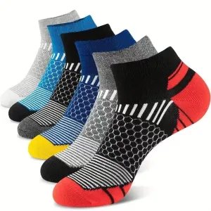 Men Simple Breathable Cotton Socks Moisture Wicking Sports Crew Socks
