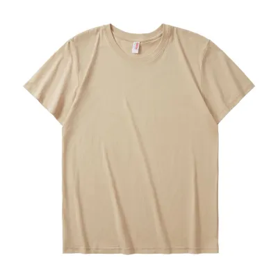 Men Casual Plus Size Solid Color Short Sleeve Cotton T-Shirt