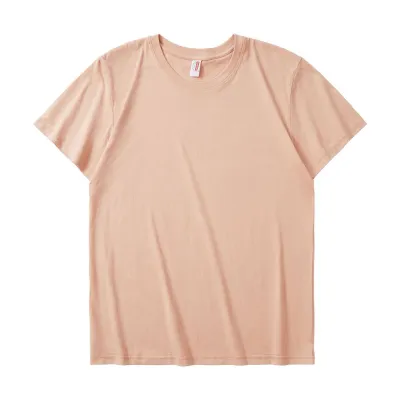 Men Casual Plus Size Solid Color Short Sleeve Cotton T-Shirt