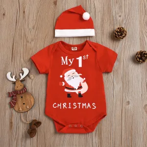 Kids Baby Boys Girls Casual Cute Christmas Cartoon Print Short Sleeve Romper